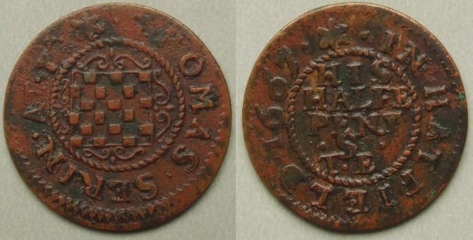 Hatfield, Thomas Serin 1667 halfpenny Hatfield, Thomas Serin 1667 halfpenny